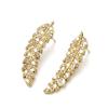 Popular in Europe and the United States, fashionable feather stud earrings, women's micro-inlaid zircon earrings, versatile jewelry