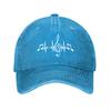 Music Heartbeat Pattern Washed Canvas Baseball Cap Vintage Soft Unstructured Dad Hat For Women Men Daily Commuting