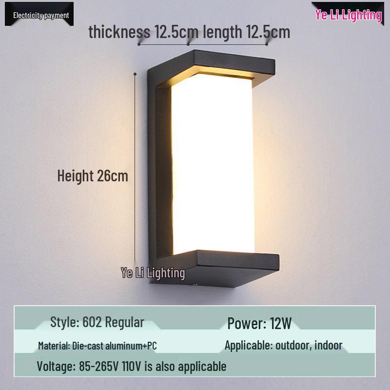 Lampă de Perete de Exterior în Formă de Lună, Rezistentă la Apă, cu Senzor Infraroșu, pentru Curte, Balcon și Prag