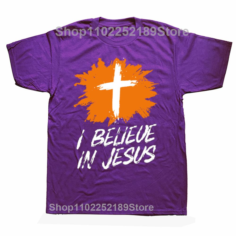 

Funny I Believe in Jesus Graphic Tshirt Men Women s Fashion Casual Oversized T-shirts Men s 100% Cotton T Shirt 4XL