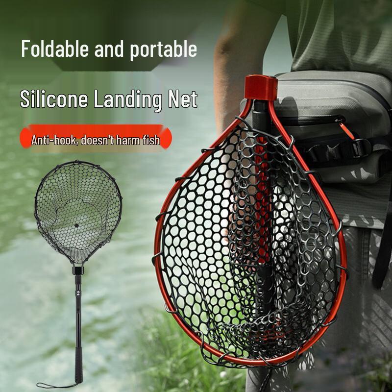 Folding Fishing Landing Net with Aluminum Pole