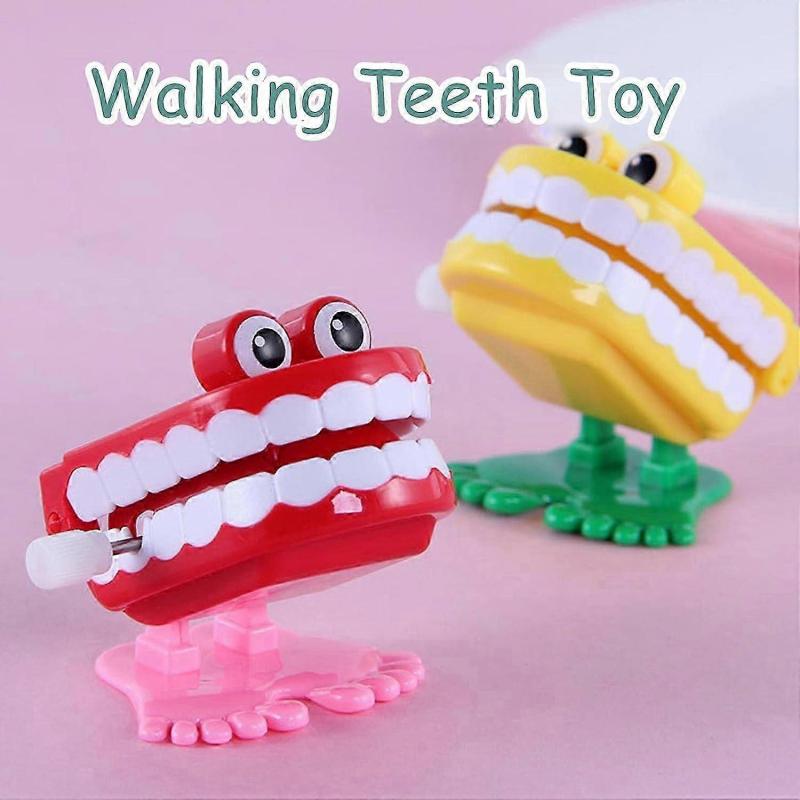 Wind Up Chattering Teeth Toy - Fun Walking Dentures for Kids - Novelty Dental Decor Gift
