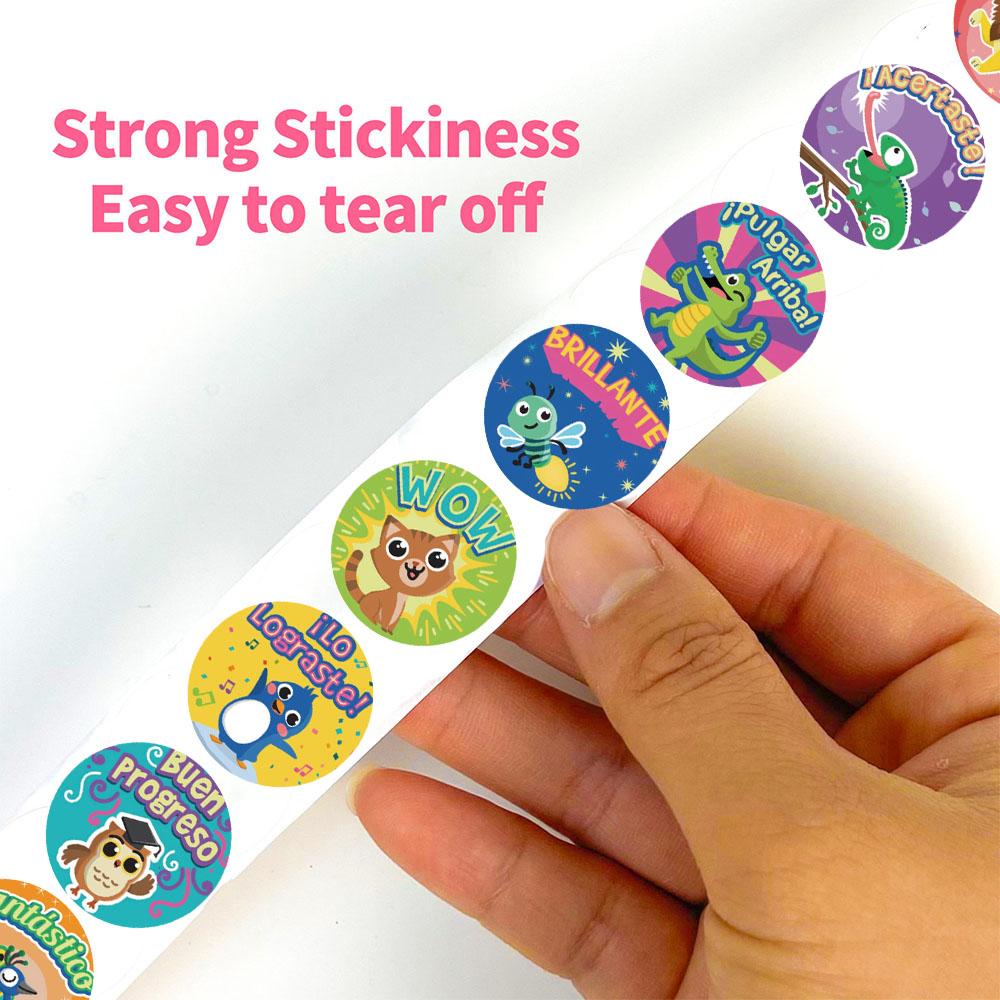 500PCS Animal Stickers Roll Sticker Phone Suitable for Stationery Laptop Luggage Modern Teacher Encouragement Gifts PVC Decor