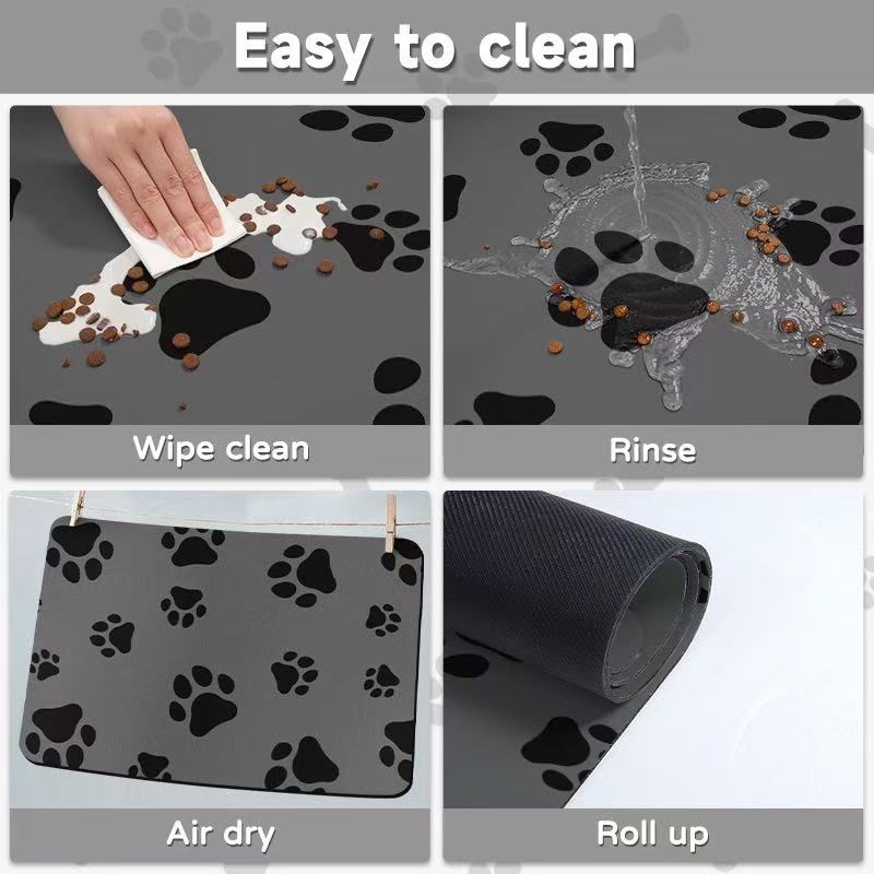 Pet Feeding Floor Mat Water-Absorbing Cooling Anti-Slip Mat Cat Mat Dog Mat Special Wipe No-Wash Pet Mat