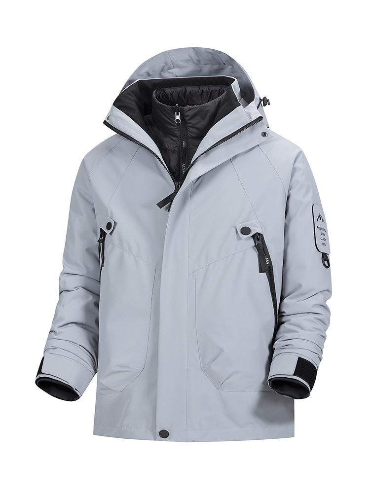 

Водонепроницаемый и ветрозащитный горнолыжный костюм 3-в-1 в стиле скворечника для улицы со съемным флисом L