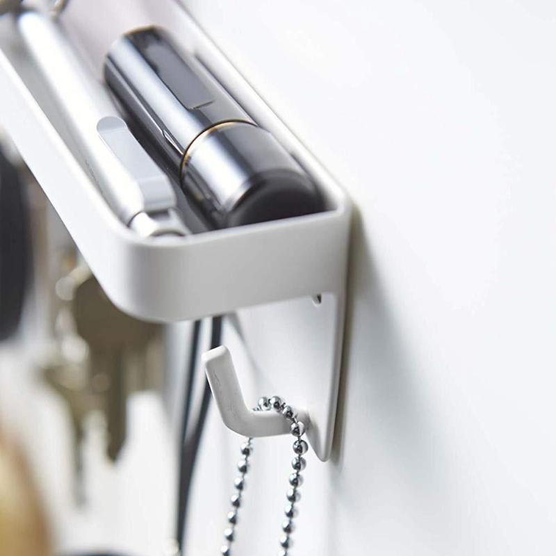 Wall-Mounted for Key Mail Holder Rack Shelf with 6 Hooks Tray