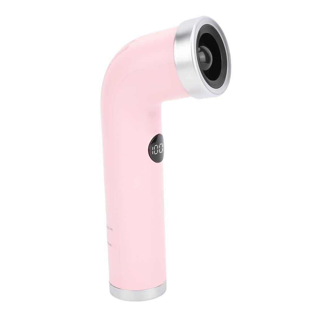 Handheld Bladeless Fan Type C Rechargeable Digital Display Small Portable Cooling for Travel Outdoor Use Apricot Color