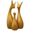 Muted Metallic Matte Gold Home Decor Lucky Deer Family Ceramic Figurine | Launched for The First time in India - (Set of 3, Gold)