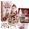Kit de manualidades para árbol de Navidad con cuentas DIY, Mini árbol de cuentas con adorno superior exquisito, Decoración de mesa navideña hecha a mano para el hogar Christma