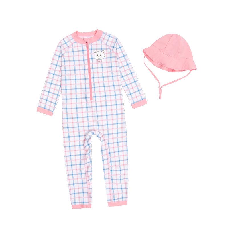 BayB Kids Long Sleeve One-Piece Swimsuit for Boys & Girls - Quick-Dry Swimwear for Hot Spring & Summer