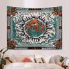 1pc Bohemian Burning Sun Mushroom Octopus Tapestry, Psychedelic Eye Marine Creature Tapestry