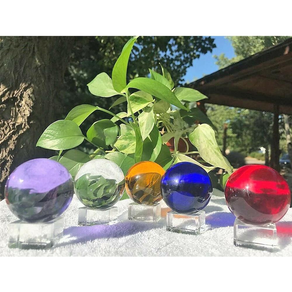 40/50/60MM Asia Rare Clear Multicolor K9 Crystal Ball Healing Magic Sphere Photography Props Lensball Living Room Decor Gifts