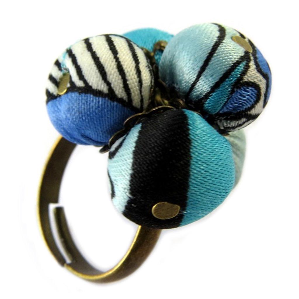 Les Trésors De Lily [P1667] - Bague artisanale 'Les Antoinettes' lagon bleu (fait main)