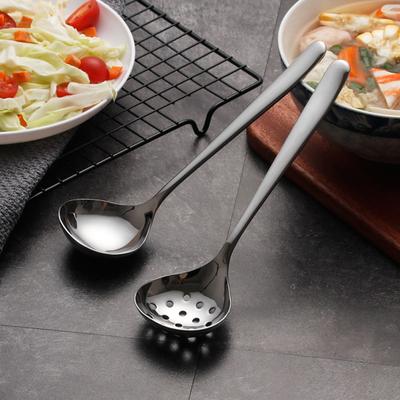 Retro Hotpot Skimmer Spoon Soup Ladle for Cooking Stainless Steel Slotted Spoon Colander Strainer Scoop for Home Restaurant Kitchen Cookware Utensil