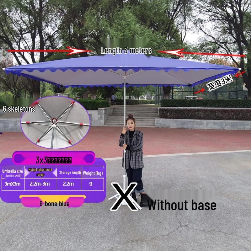 Large Outdoor Rectangular Sunshade Umbrella - Commercial Folding Awning for Courtyard