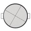 X-Marks Fire Pit Grill Grate, Round Cooking Grate, Heavy Duty Steel Campfire BBQ Grill Grid with Handle and Support X Wire, Portable Camping Cookware