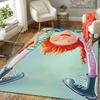 1Pc Colorful Upside Down Girl Rug, Office Carpet Indoor Outdoor Doormat, Non-Slip, Comfortable, Living, Christmas Halloween, Xmas Gift N1411