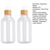 2Pcs 16 Oz Clear Soap Dispenser Set with Bamboo Pump Rust-proof Leak-free