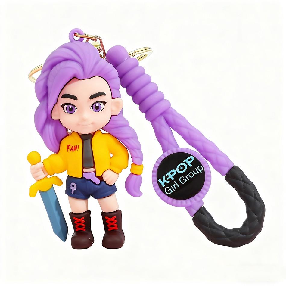 Kpop Devil Hunter Keychain, Tiger Character PVC Figure Keychain, Cute Harajuku Style Key Ring for Kids & Fans ChristmasGift