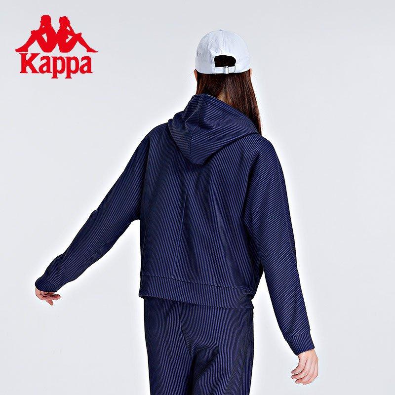 Kappa Hoodie Spring and Autumn Women's Sports Hoodie Casual Striped Cardigan Coat