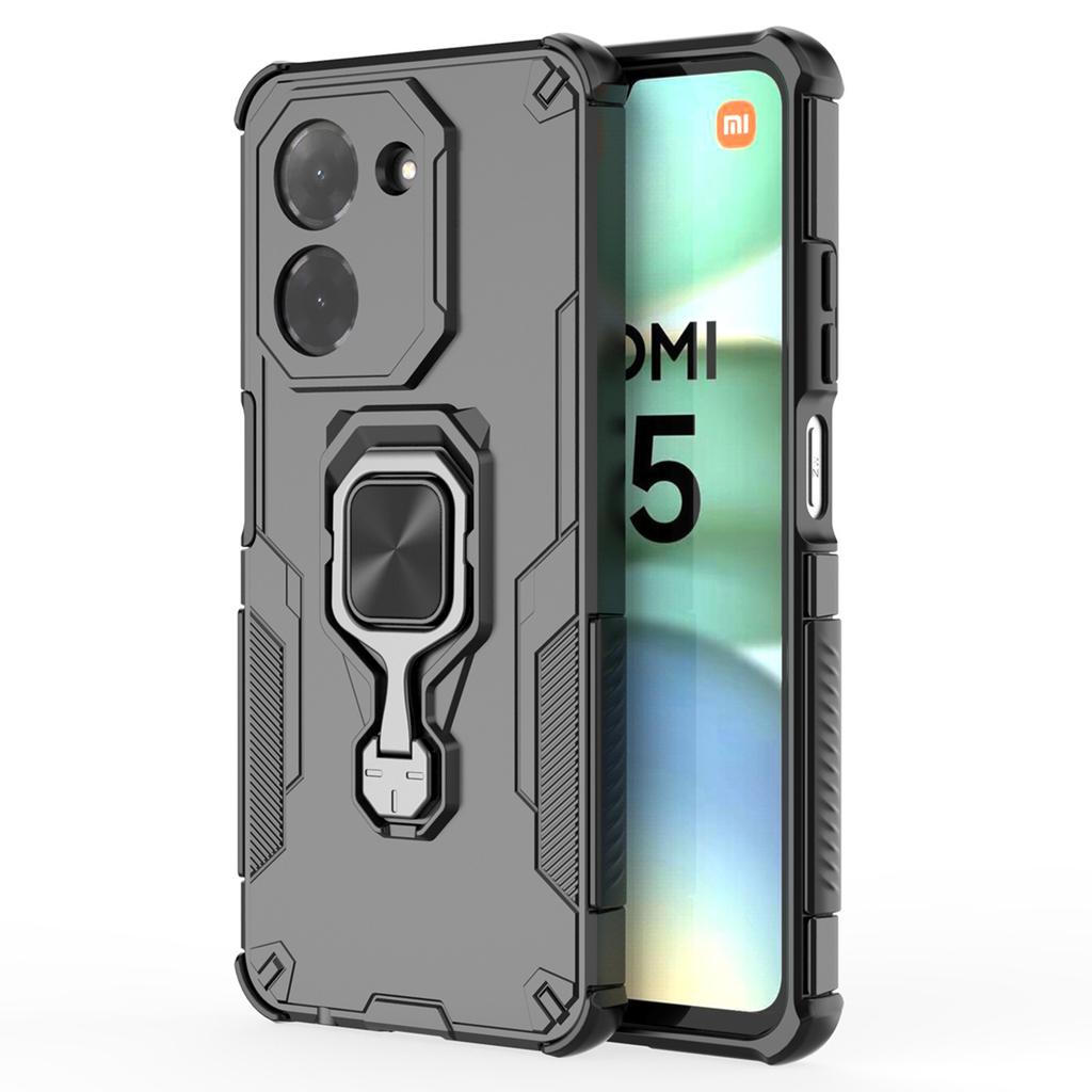 For Xiaomi Redmi A5 4G (171.7mm)/Poco C71 4G Case Rotatable Ring Kickstand PC+TPU Shockproof Phone Cover