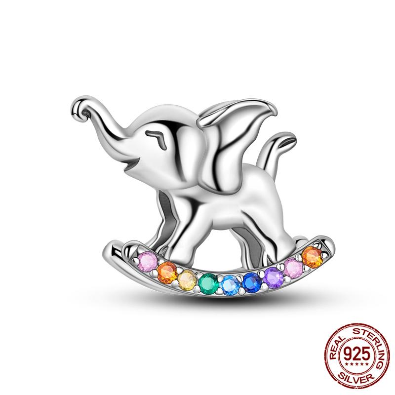 Fit Charms Fororiginal Bracelets Animal Series Flower Rabbit Holding Heart 100%Copper Jewelry Making For Women Gift