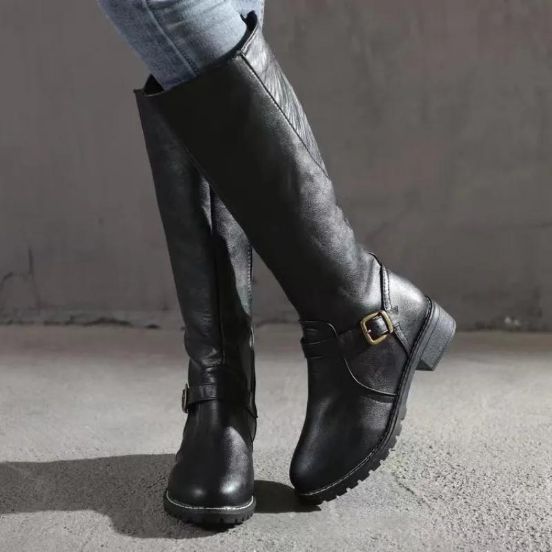 Winter New Style Boots Fashion Comfort Waterproof Classic Solid Color Long Boots Women's Over-the-Knee Boots Botas De Mujer