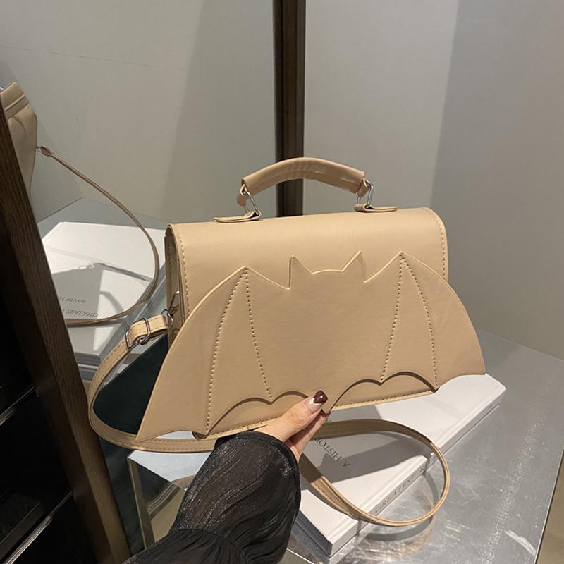 Yogodlns Gothic Women Shoulder Bag Bat Wing Ladies Top-handle Bags Creative Chic PU Leather Handbag Halloween Novelty Crossbody Bag Purse