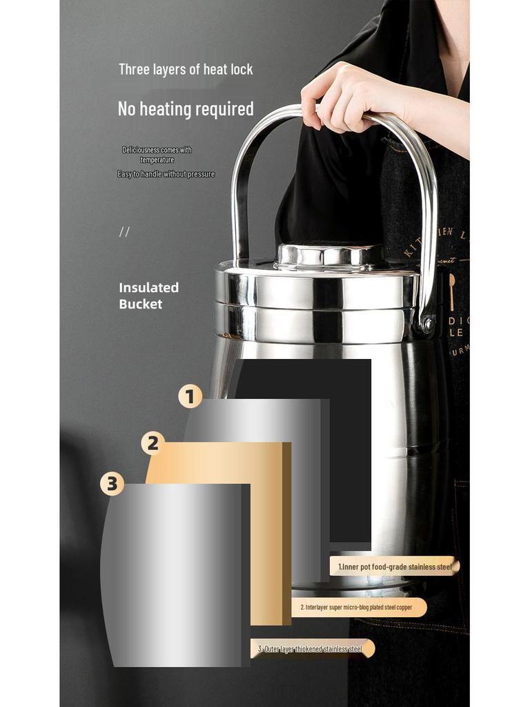 Portable Stainless Steel Insulated Lunch Box & Soup Container with Large Capacity