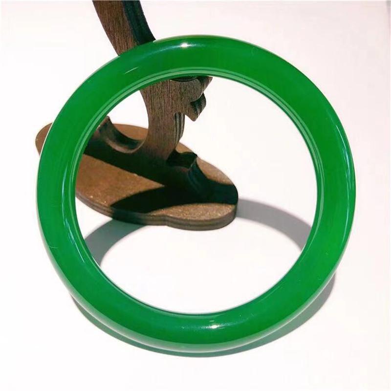 

Натуральный зеленый нефритовый браслет, очаровательные украшения, модные аксессуары, амулет на удачу, подарки для женщин Surface width:13mm