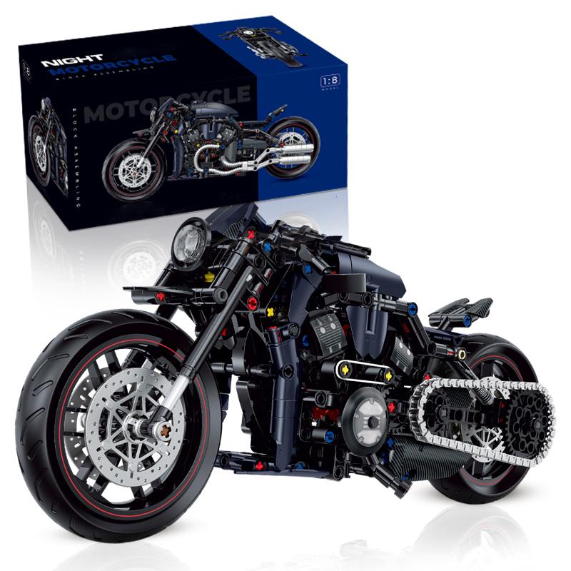 

Новый 1:8 Night Racer Мотоцикл Наборы Строительных Блоков MOC Кирпичи Модель Мотоцикла Рождественские Подарки для Мальчиков Детей 500+шт 623pcs With box