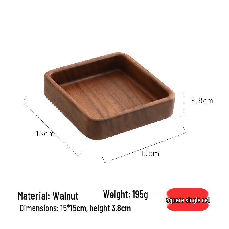 Walnut Wood Dessert Tray: Fruit, Nuts, Snacks & Tea Plate