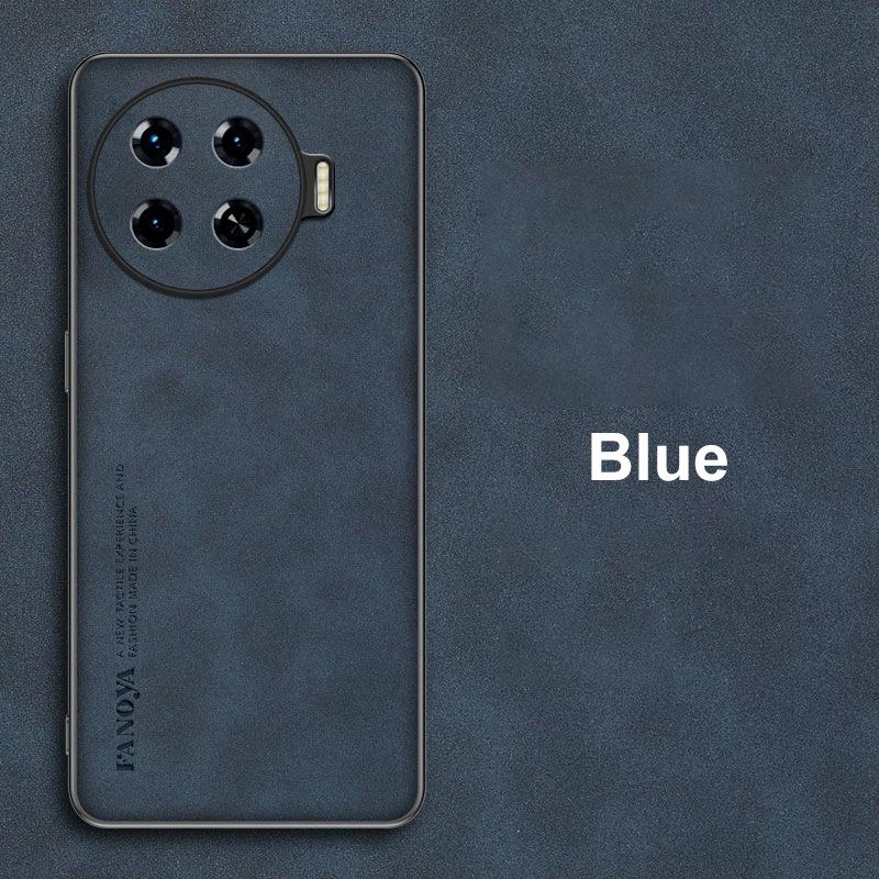 

Для Tecno Spark 20 Pro+ чехол Роскошный чехол для телефона из искусственной кожи для Tecno Spark 20 Pro Plus Задняя крышка Матовый силиконовый Полная защита Spark 20 Pro Plus синий