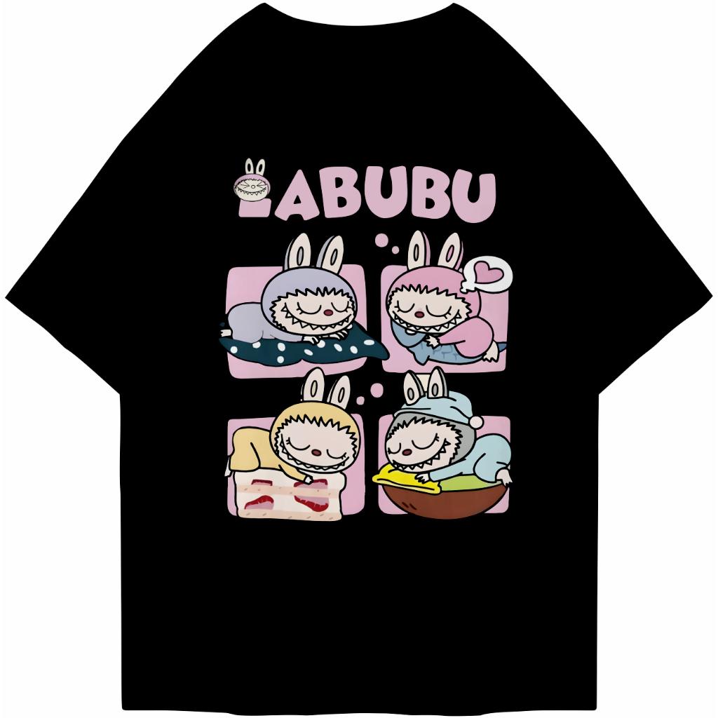 

Cartoon LABUBU pattern printed T-shirt casual fashion short sleeved Women top Clothes S