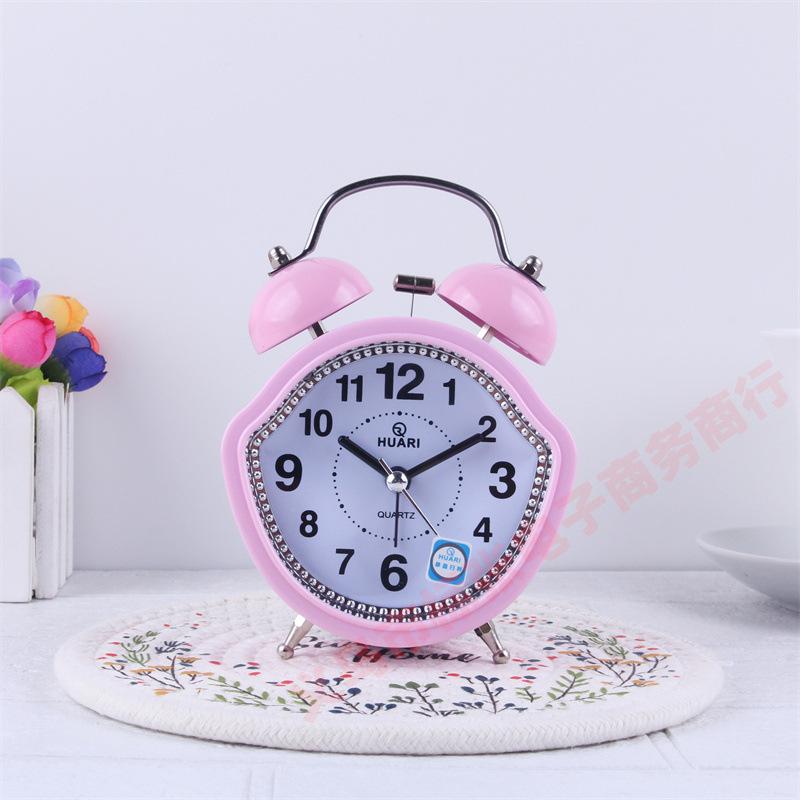 1 inch bell alarm clock, student bedside luminous clock, children's bedroom, silent small alarm clock