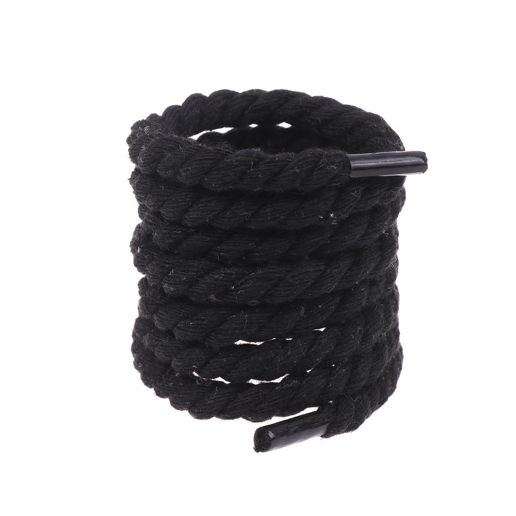2Pcs Round Thick Rope Laces Polyester Cotton Solid Color Laces 0.8Cm Diameter 120/140/160Cm Length Bold Shoelaces