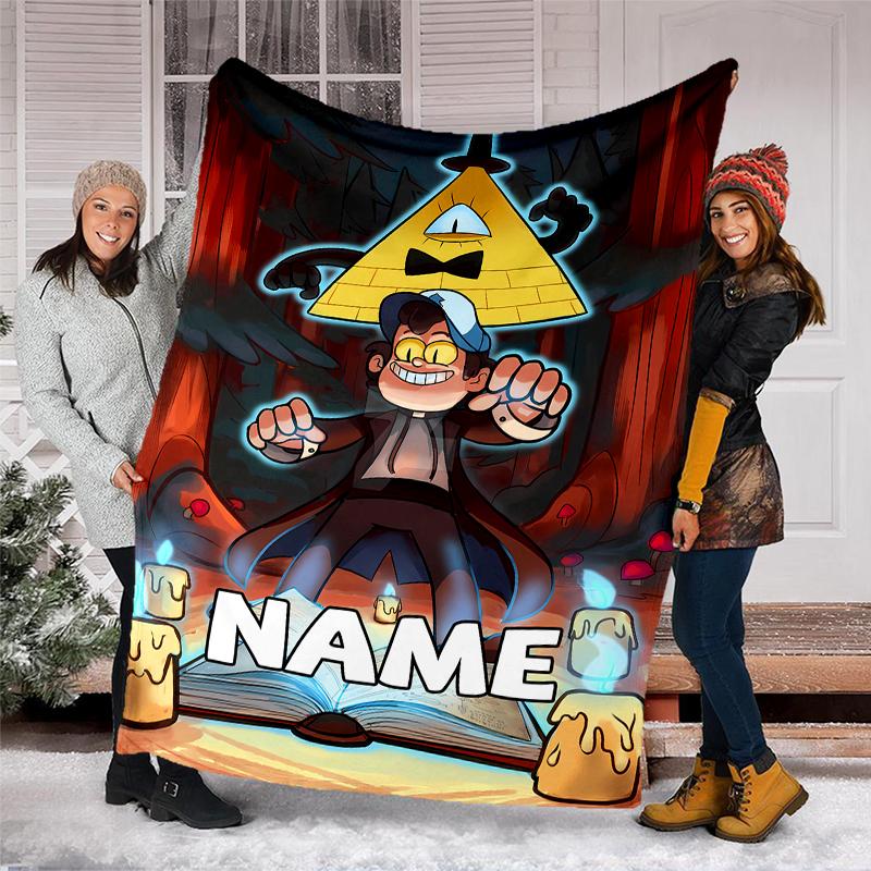 Personalized Custom Name Blanket - Gravity Falls Print Design,Blanket for Sofa,Bed,Travel,Camping - Soft and Warm, Great Gift