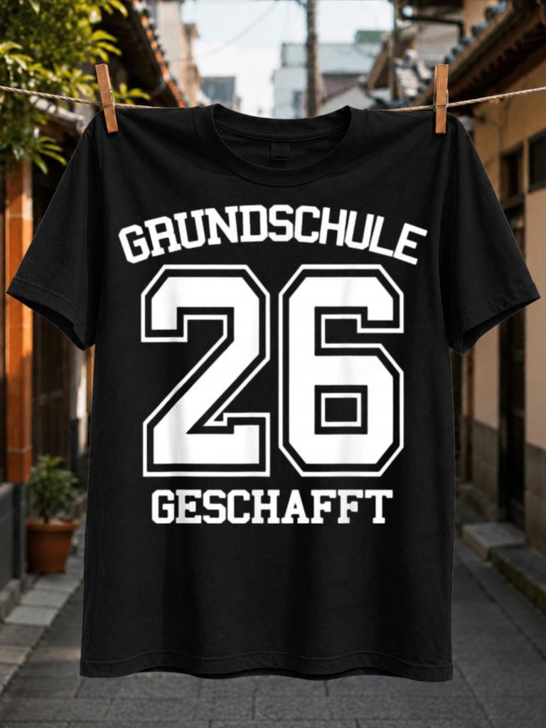 Grundschule 26 Geschafft Varsity Tee Large Number 26 And Clean Gerunisex Schoolcompletion Words Bold Unisex All TShirt
