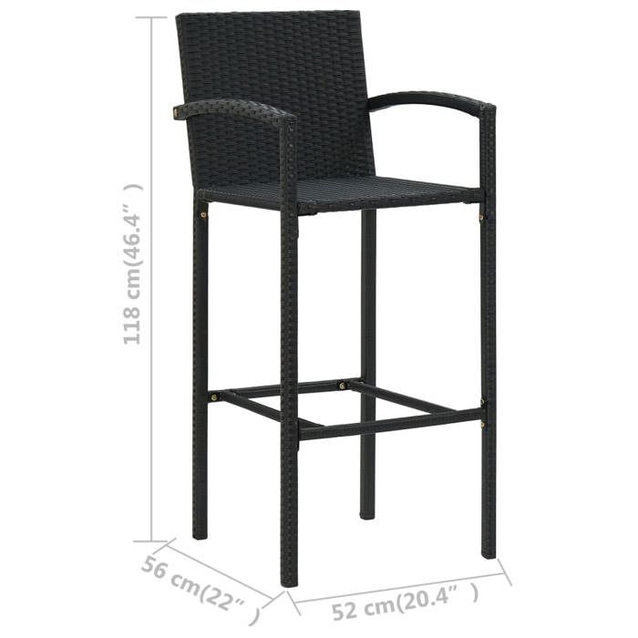 VidaXL 5-Piece Garden Bar Set Table and Patio Chairs Garden Lounge Outdoor Terrace Furniture Resin 3064840