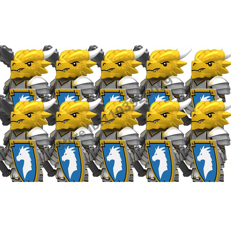 Mittelalterliche Actionfiguren Baustein Burg Miliz Tempelritter Römischer Infanteriesoldat Kreuzritter Spartaner Krieger Ziegelstein