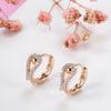 Fashion Natural Zircon Stud Earrings For Women  Rose Gold Classic Cute Engagement Earrings Fine Jewelry