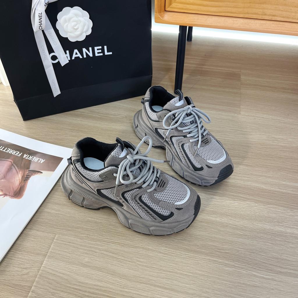 Thick-soled Heightening Dad Shoes Women's Summer Breathable Running Shoes 2025 New Fried Street Popular Fashion Sports and Leisure Shoes