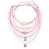 Pink shell necklace, European and American seaside vacation style fashion beaded starfish pearl multi-layer stacked necklace women
