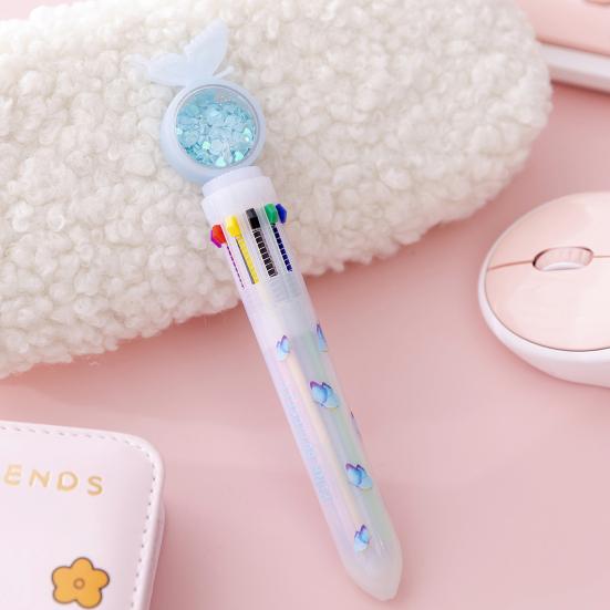 Cartoon Ausziehbarer Kugelschreiber Niedlicher Schmetterling Fließender Glitzerstift Mehrfarbige Nachfüllmine Lustiges Schulmaterial Kreatives Geschenk für Schüler Kinder