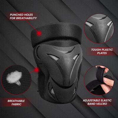 Adult/Child Knee Pads Elbow Pads Wrist Guards Protective Gear Set for Multi Sports Skateboarding Inline Roller Skating Cycling