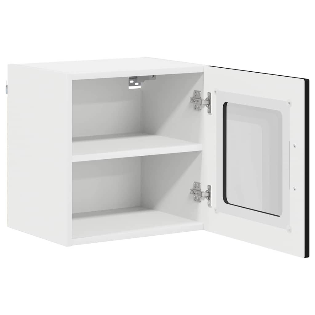 Wall Mounted Glass Cabinet LUCCA Black 40 X 31 X 40 Cm Particleboard