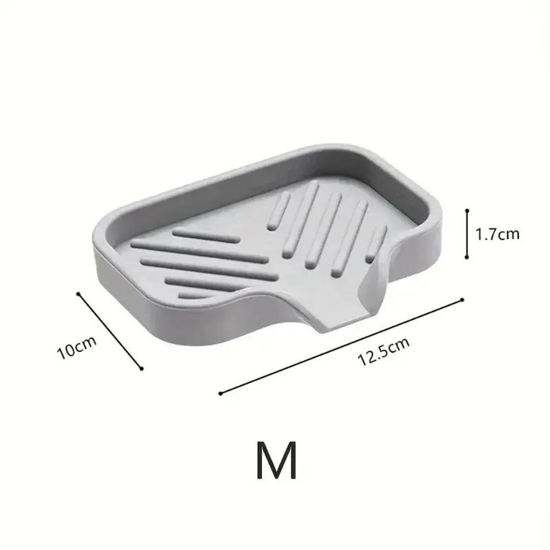 New With Drain Soap Sponge Storage Holder Countertop Sink Scrubber Brush Storage Rack Kitchen Organizer Sink Silicone Tray