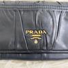 Used Good condition PRADA long wallet, black, nappa leather, logo, gold
