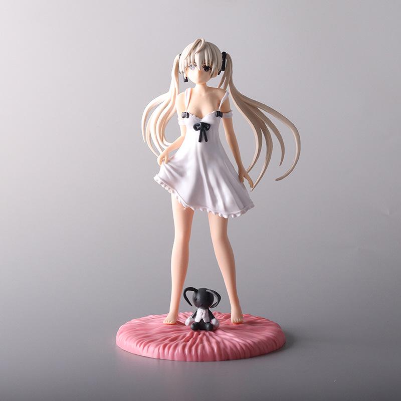 Japan New 24cm Yosuga No Sora Figure PVC Action Anime Doll Scale Ratio Model Toys Playsetss Cute White Suspender Skirt Figure for Girl Gift