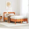VidaXL Bed Frames and Headboard Wax Brown 120x200 Cm Pine Wood, Bed, Bedroom Furniture, Wooden Bed, Bed 3306893